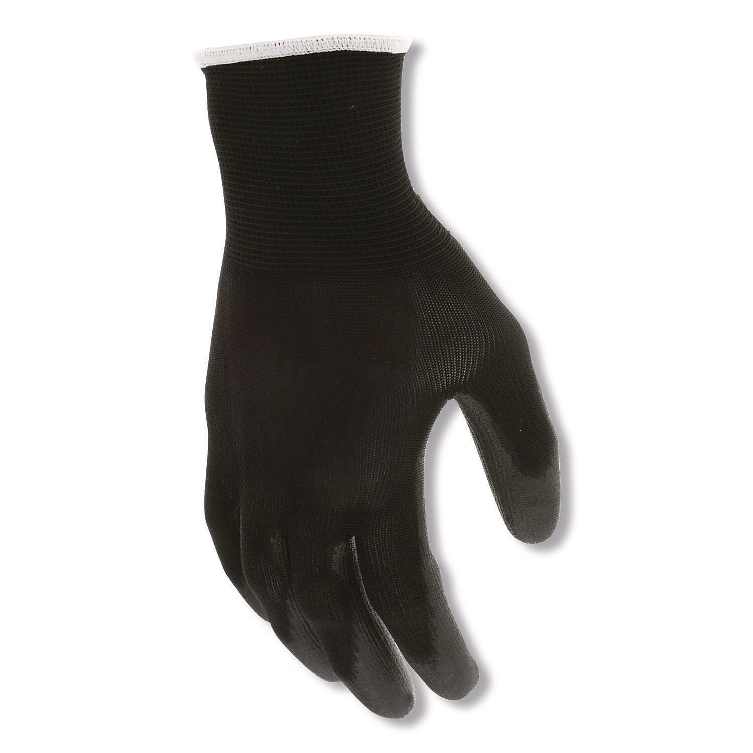MCR Safety Polyurethane Coated Cut Protection Polyester Gloves, Small, 13 Gauge, Black, 12 Pairs (B96699S)