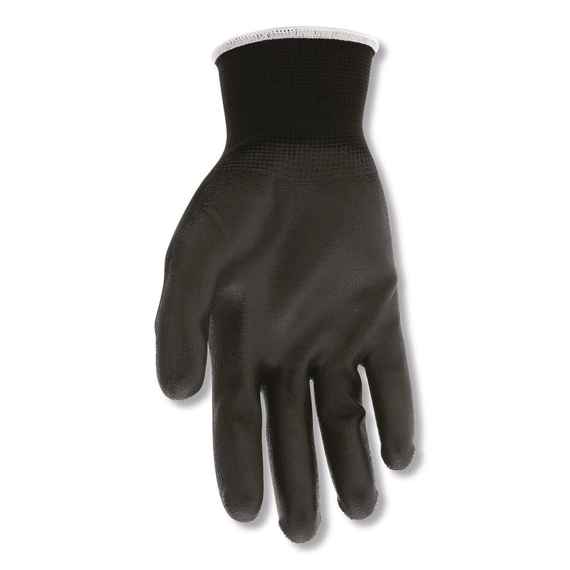 MCR Safety Polyurethane Coated Cut Protection Polyester Gloves, Small, 13 Gauge, Black, 12 Pairs (B96699S)
