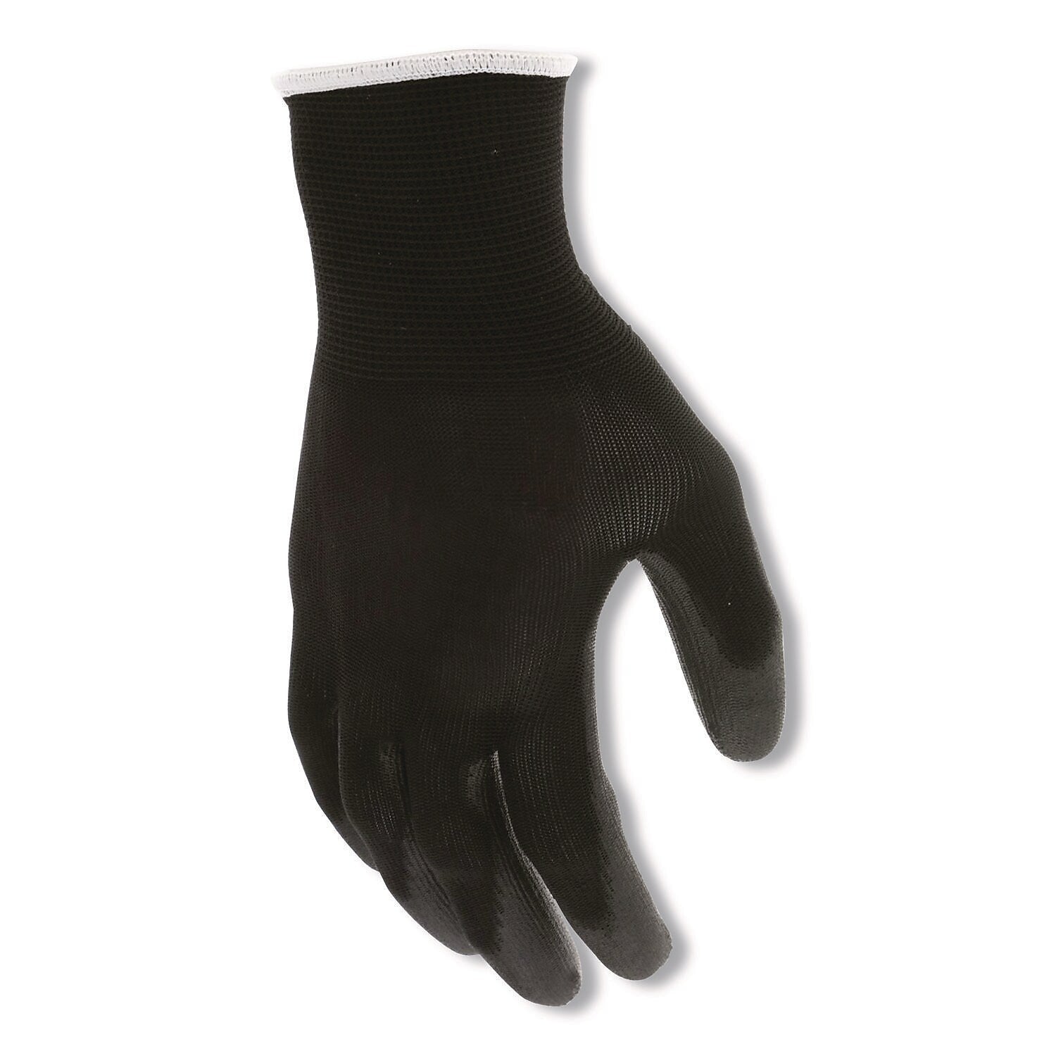 MCR Safety Polyurethane Coated Cut Protection Polyester Gloves, XL, 13 Gauge, Black, 12 Pairs (B96699XL)