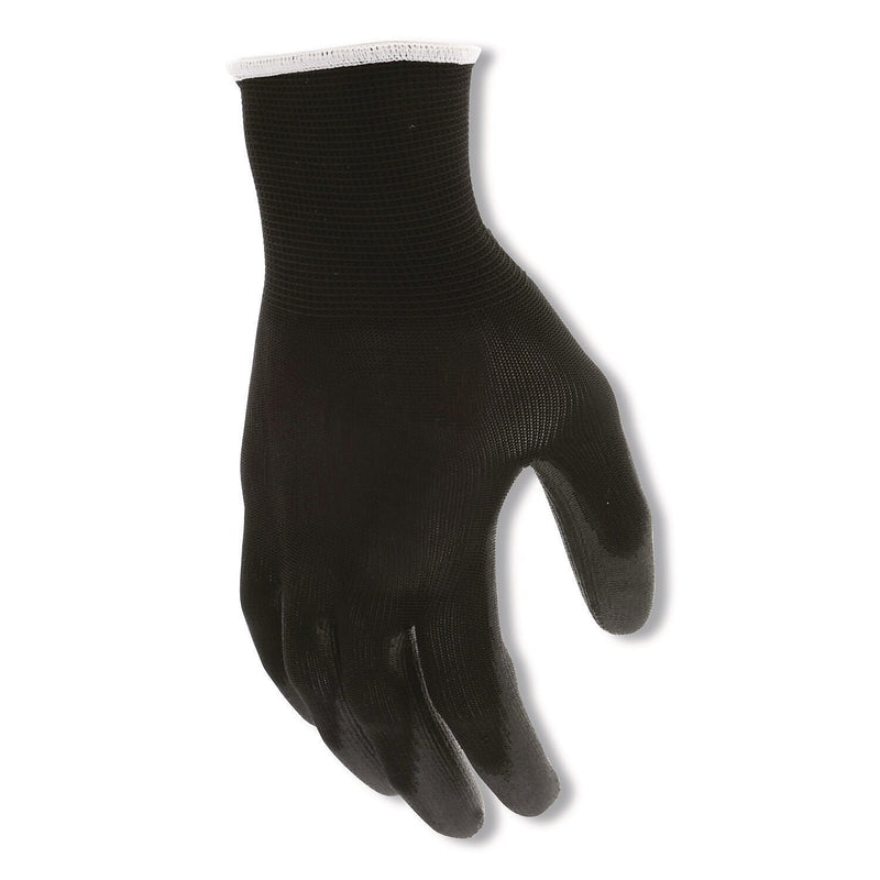MCR Safety Polyurethane Coated Cut Protection Polyester Gloves, XL, 13 Gauge, Black, 12 Pairs (B96699XL)