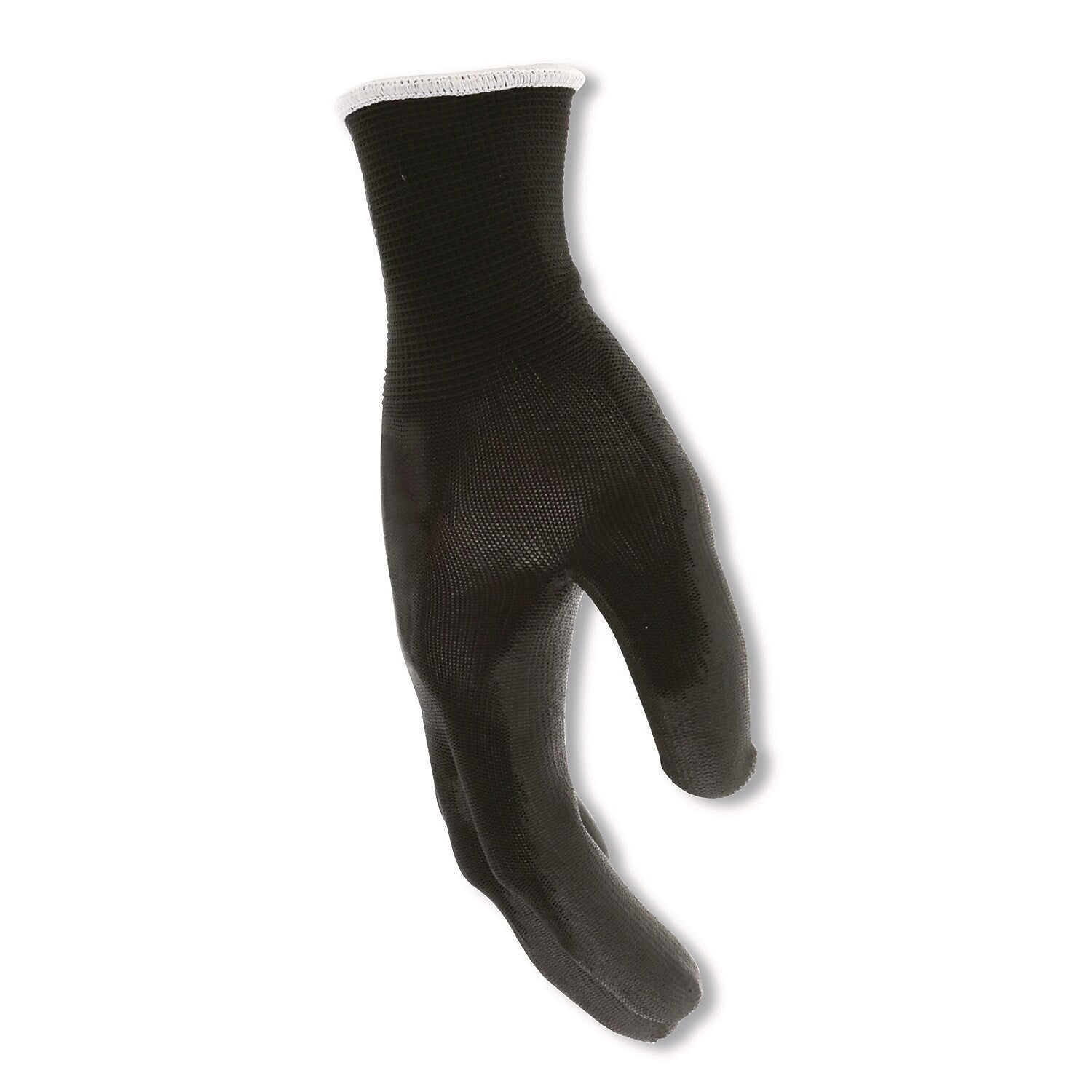 MCR Safety Polyurethane Coated Cut Protection Polyester Gloves, XL, 13 Gauge, Black, 12 Pairs (B96699XL)