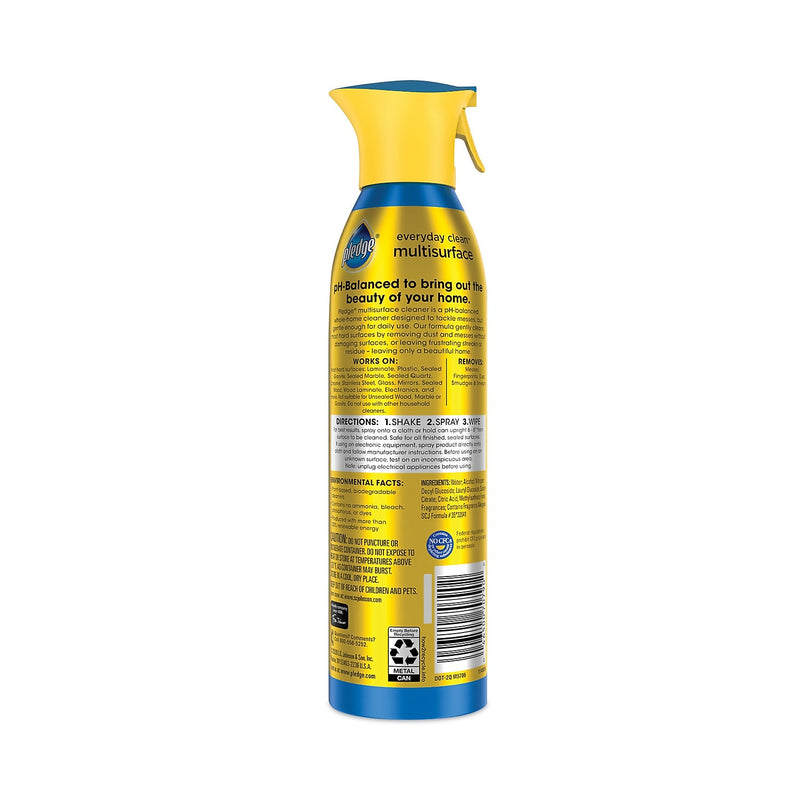 Pledge Multi-Surface Everyday Cleaner, Rainshower Scent, 9.7 oz., 6/Carton (336275)