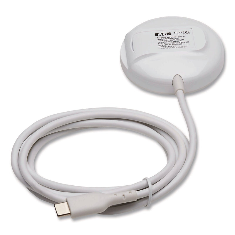Tripp Lite Magnetic Wireless Charging Pad, 15W, 5 ft., White (U280MS005)