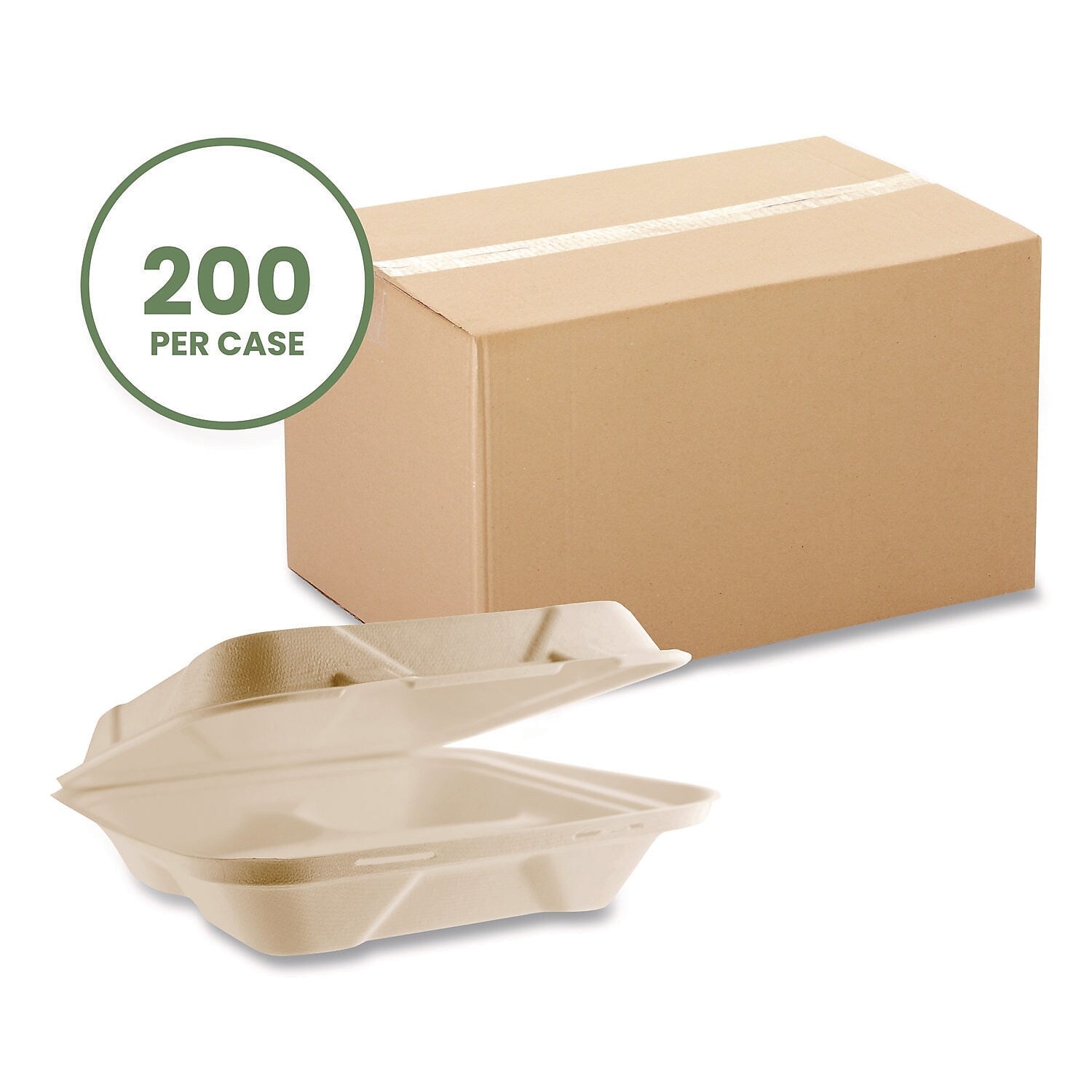 Vegware Nourish Molded Fiber Compostable Takeout Containers, 200/Carton (VW-HC93NFA)