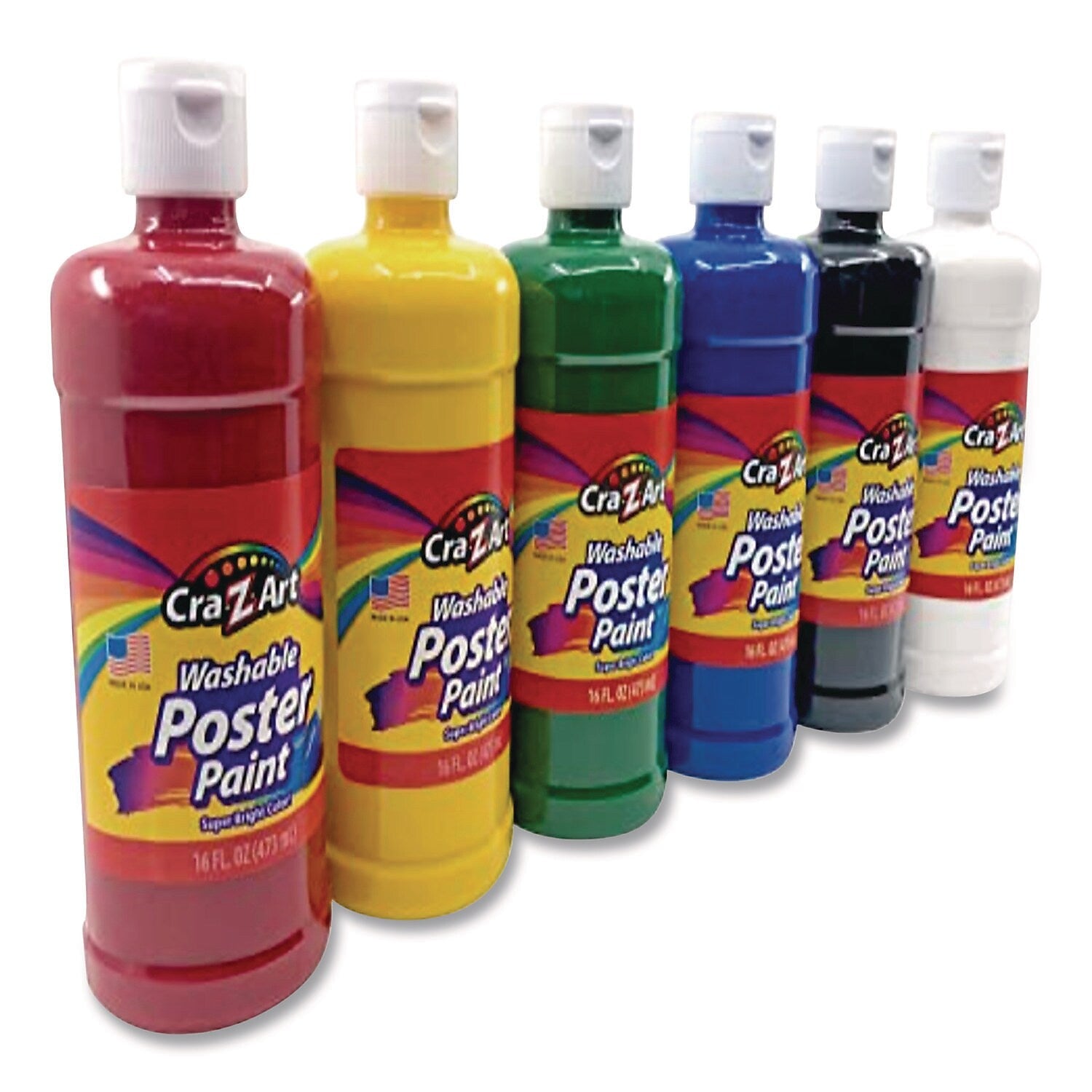 Cra-Z-Art Washable Kids Paint, Assorted Colors, 16 oz., 6/Pack (01611)