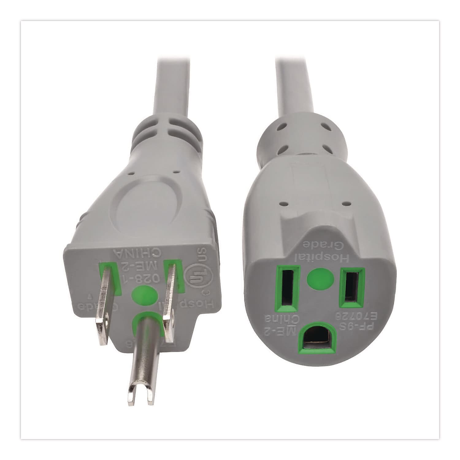 Tripp Lite by Eaton 15' Hospital-Grade Extension Cord, 14 AWG, Gray (P024015GYHG)