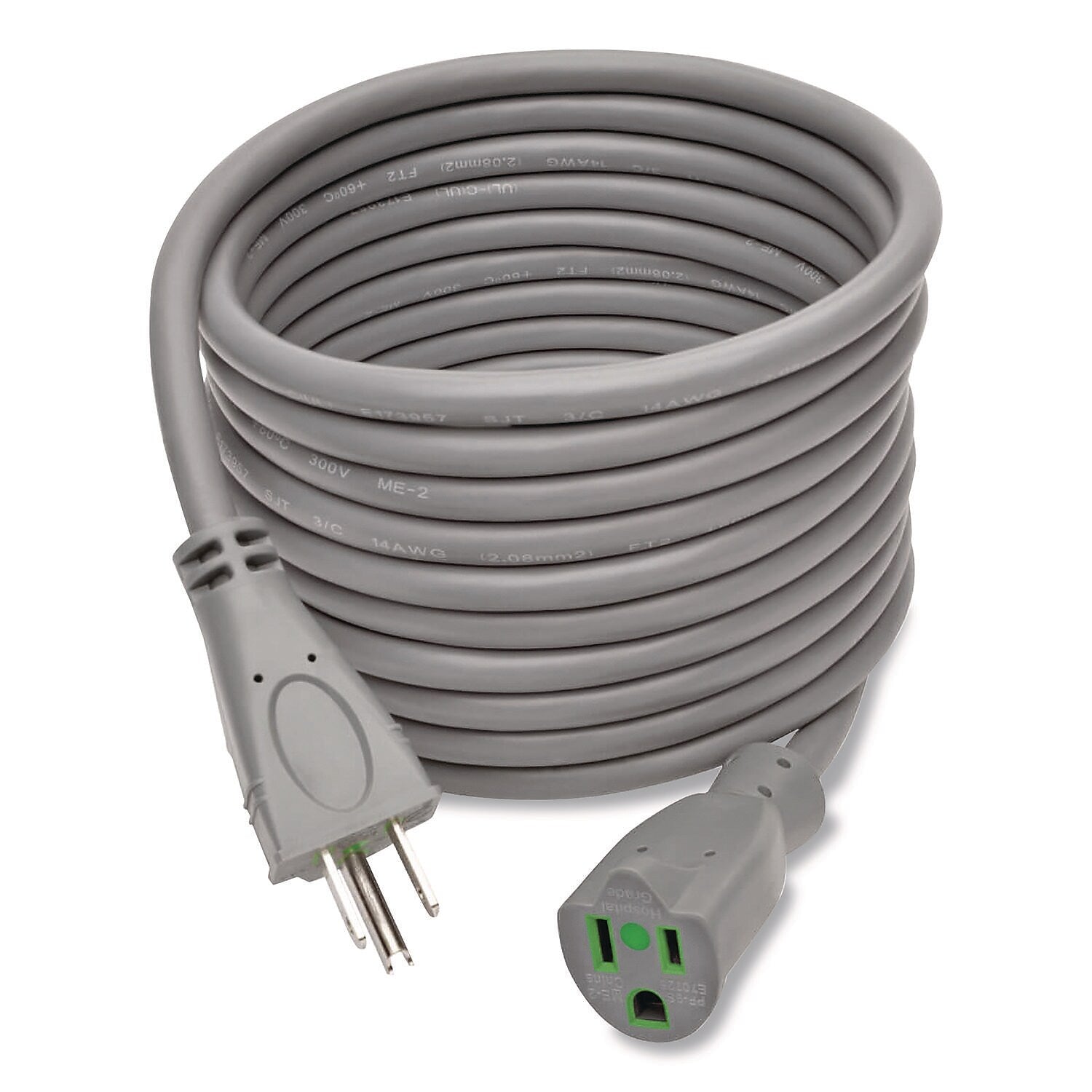 Tripp Lite by Eaton 15' Hospital-Grade Extension Cord, 14 AWG, Gray (P024015GYHG)