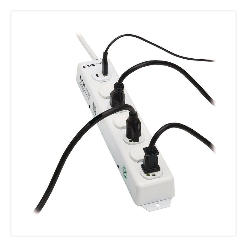 Tripp Lite by Eaton Safe-IT 6-Outlet Medical-Grade Power Strip, 2 ft., White (PS602HGUSB)