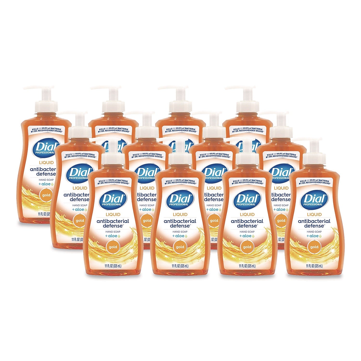 Dial Professional Antibacterial Defense Gold Liquid Hand Soap, Original Scent, 11 oz., 12/Carton (1700035470)