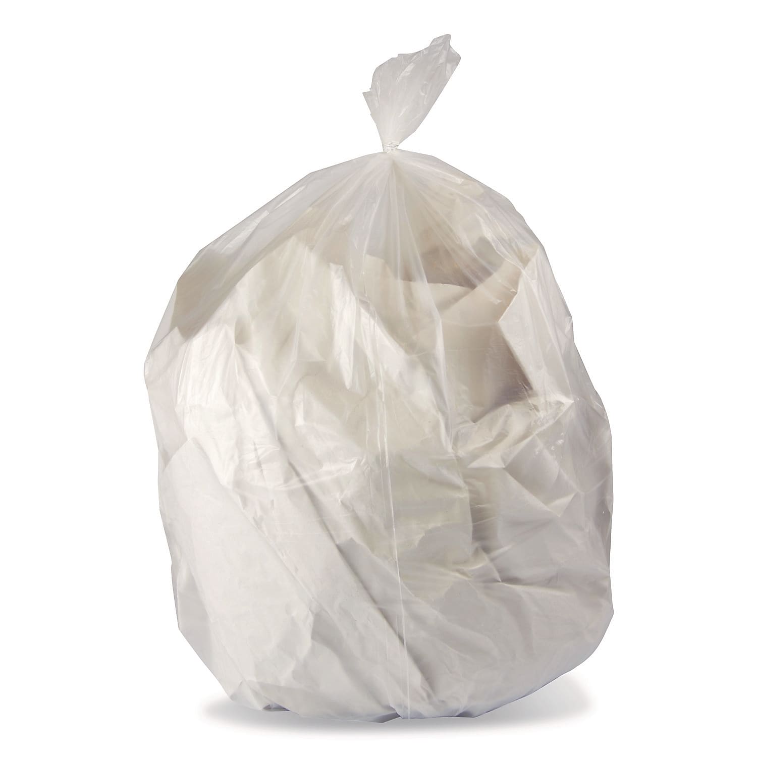 Heritage 56 Gallon Commercial Trash Bag, Low Density, 1.1 mil, Clear, 100/Carton (H9250SC)