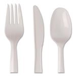 Dixie Individually Wrapped Polypropylene Fork/Knife/Teaspoon Set, Medium-Weight, White, 250 Sets/Carton (CMP26C)