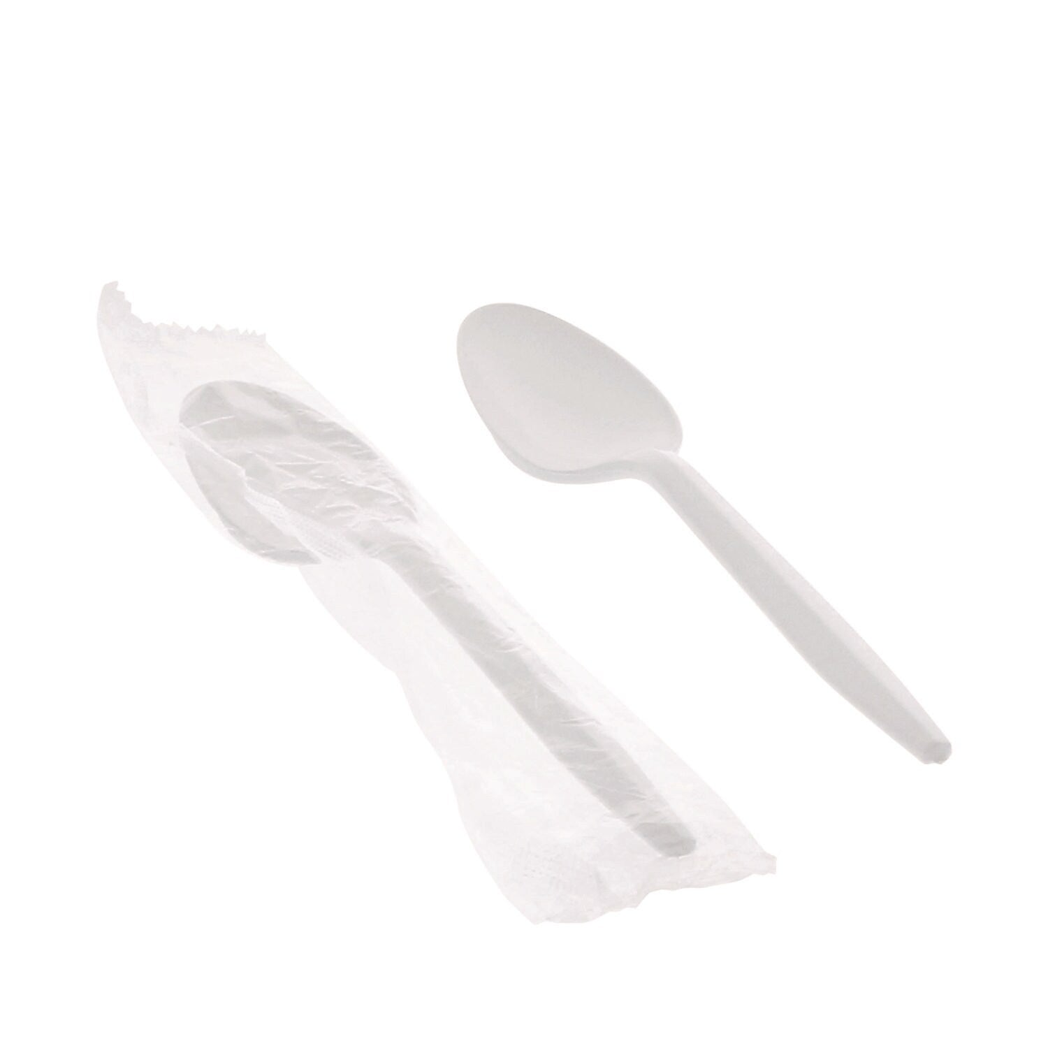 Pactiv Evergreen Fieldware Individually Wrapped Polypropylene Tea Spoons, Medium-Weight, White, 1,000 Pieces/Carton (FKSWCH)