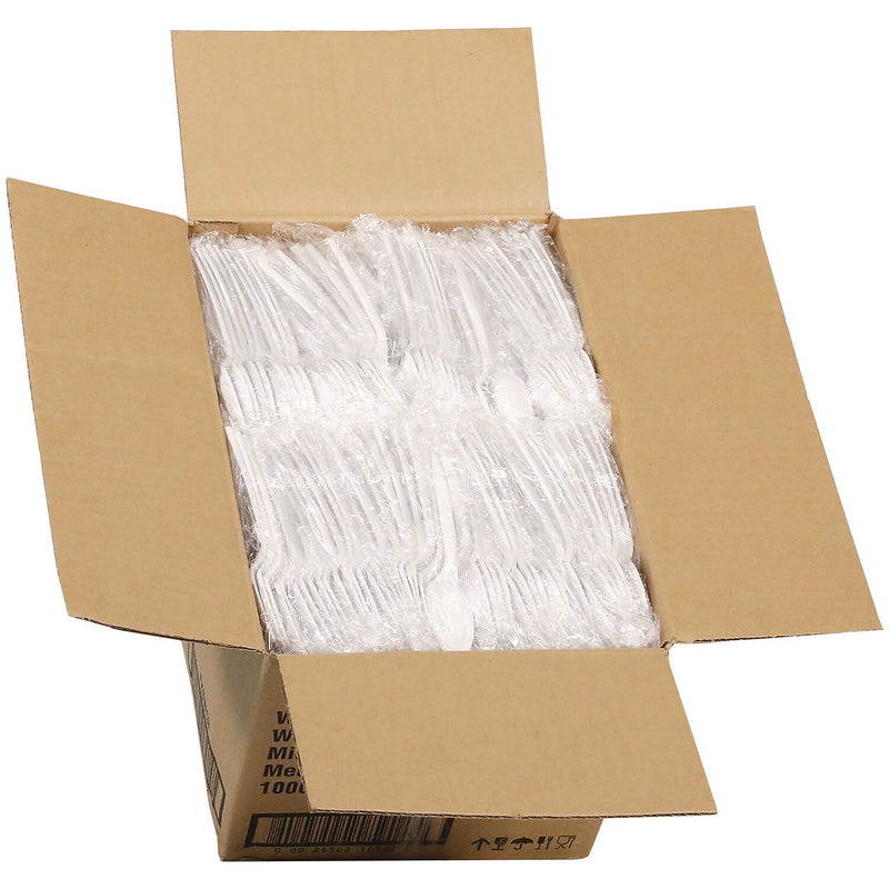 Pactiv Evergreen Fieldware Individually Wrapped Polypropylene Tea Spoons, Medium-Weight, White, 1,000 Pieces/Carton (FKSWCH)