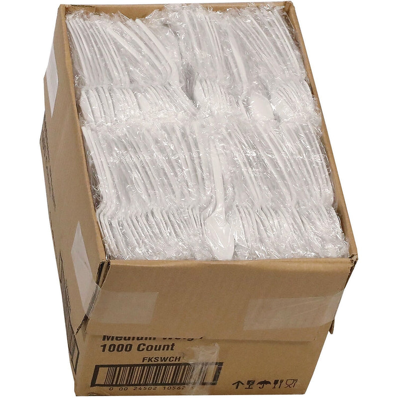 Pactiv Evergreen Fieldware Individually Wrapped Polypropylene Tea Spoons, Medium-Weight, White, 1,000 Pieces/Carton (FKSWCH)