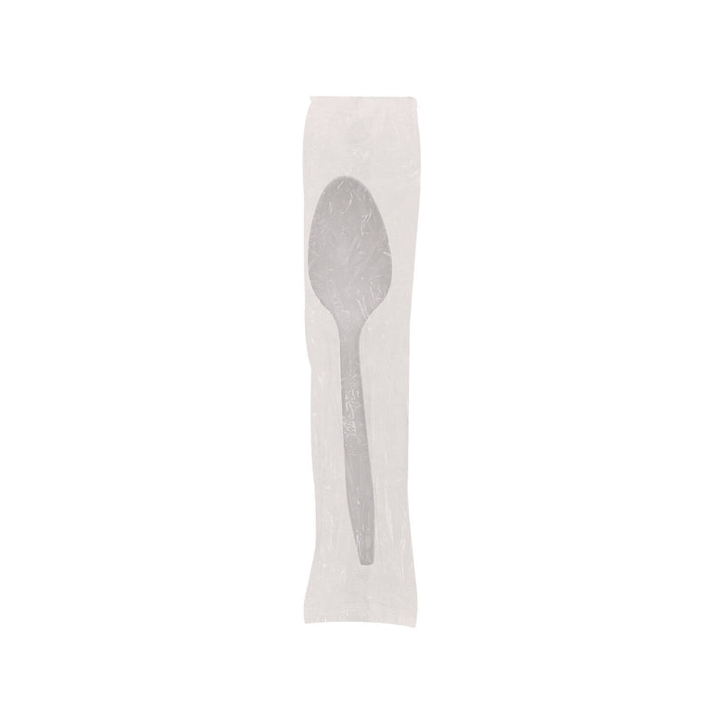 Pactiv Evergreen Fieldware Individually Wrapped Polypropylene Tea Spoons, Medium-Weight, White, 1,000 Pieces/Carton (FKSWCH)