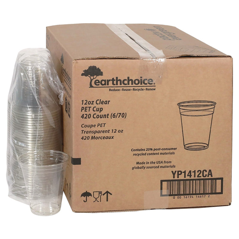 Pactiv Evergreen Plastic Cold Cups, 12 oz., Plastic, Clear, 420/Carton (YP1412CA)