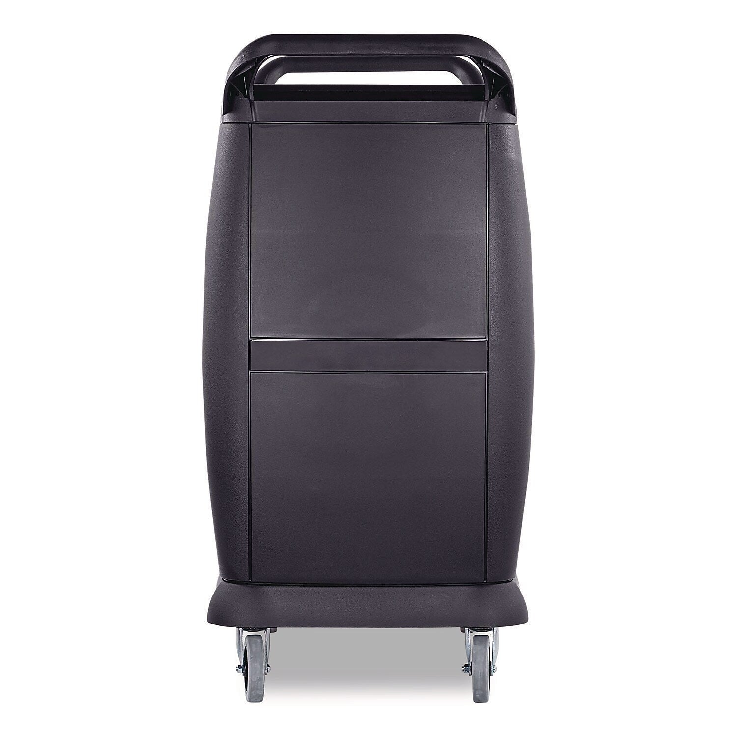 Boardwalk 3-Shelf Polypropylene Mobile Bussing Cart with Four Swivel Wheels, Black (CC203603)