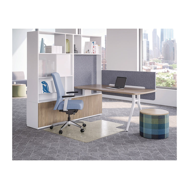 Deflect-O Oceanmat Carpet Chair Mat with Lip, 45" x 53", Designed for Low-Pile Carpet, Clear Plastic (CM1K232OCB)