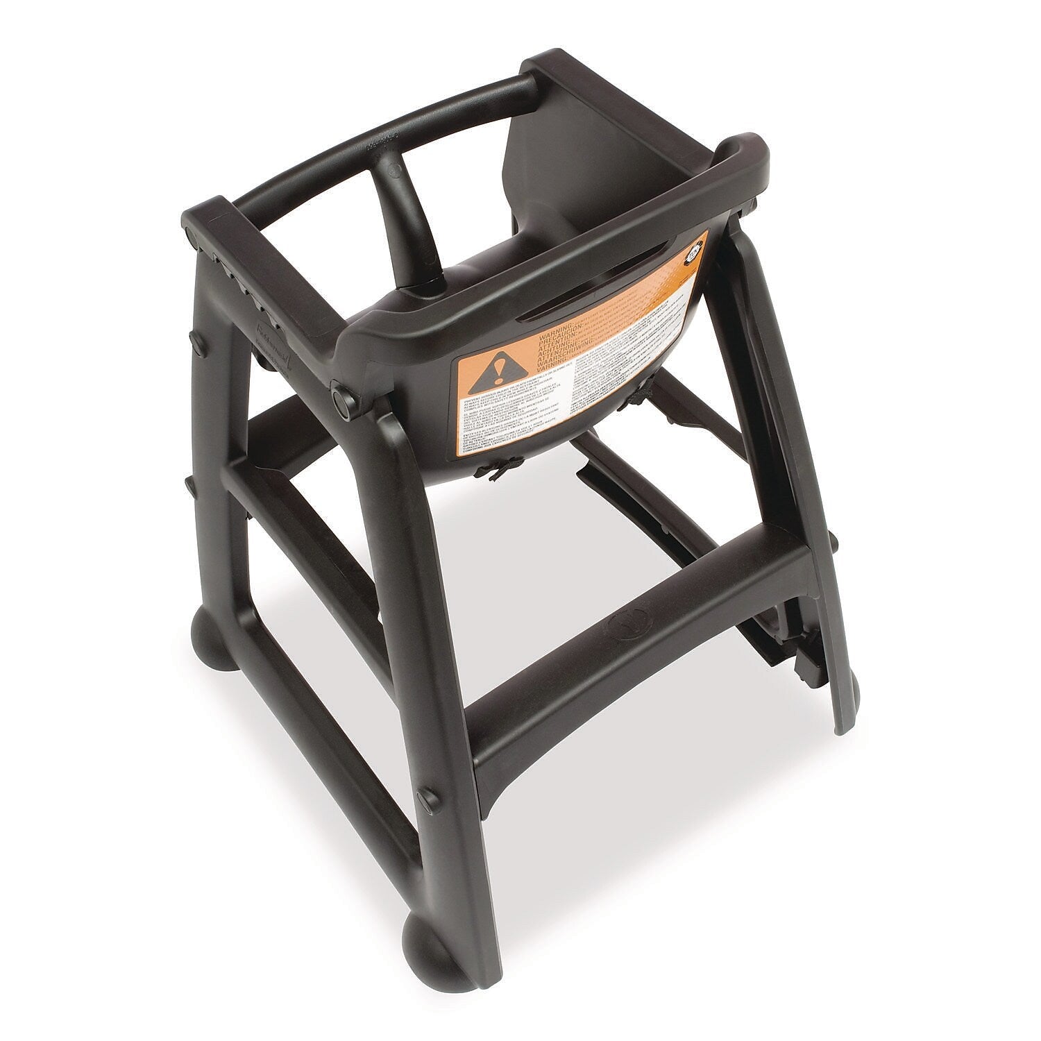Rubbermaid Commercial Plastic Kids Sturdy High Chair Youth Seat with Casters, Black (FG780508BLA)