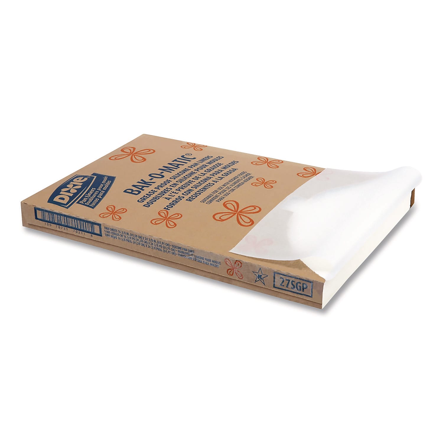 Dixie Paper Greaseproof Liftoff Pan Liner, 24.38" x 16.38", White, 1,000/Carton (DXE27SGP)
