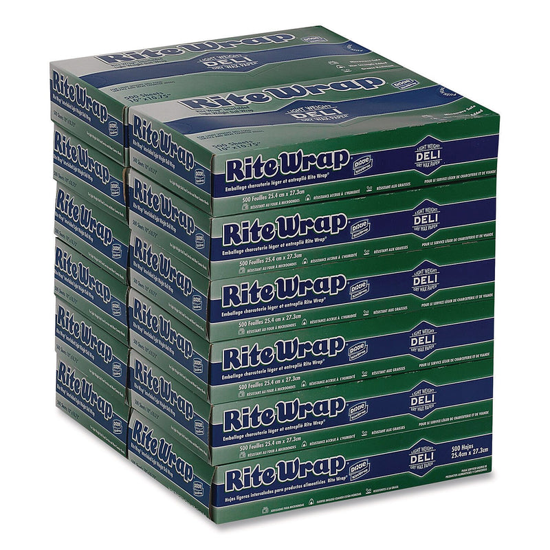 Dixie Dispens-A-Wax Waxed Deli Patty Paper, 10.75" x 7.5", 500/Box, 12 Boxes/Carton (RW86W)