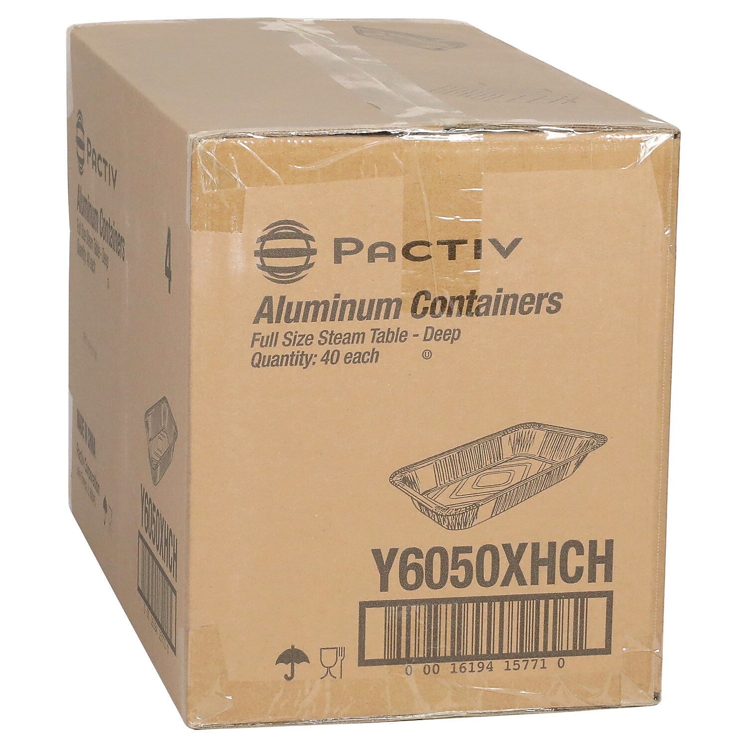 Pactiv Evergreen Aluminum Steam Table Pan, Heavy Duty Deep Full-Size, 40/Carton (Y6050XHCH)
