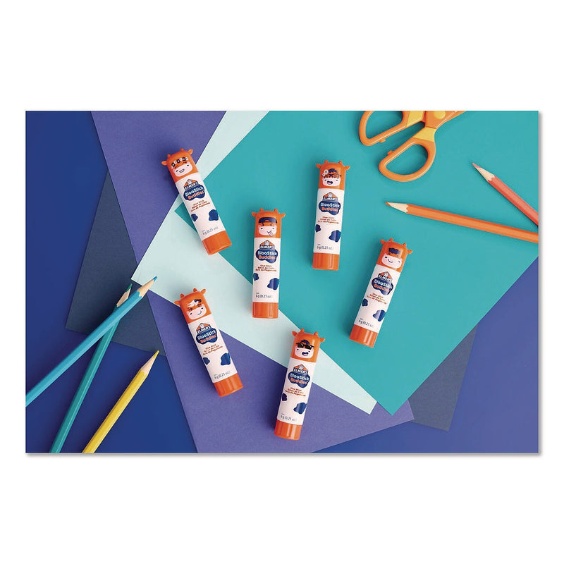 Elmer's BlooStick Buddies and Disappearing Purple Washable Removable Glue Stick Combo Pack, 0.21 oz., Clear, 12/Pack (2213736)