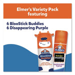 Elmer's BlooStick Buddies and Disappearing Purple Washable Removable Glue Stick Combo Pack, 0.21 oz., Clear, 12/Pack (2213736)