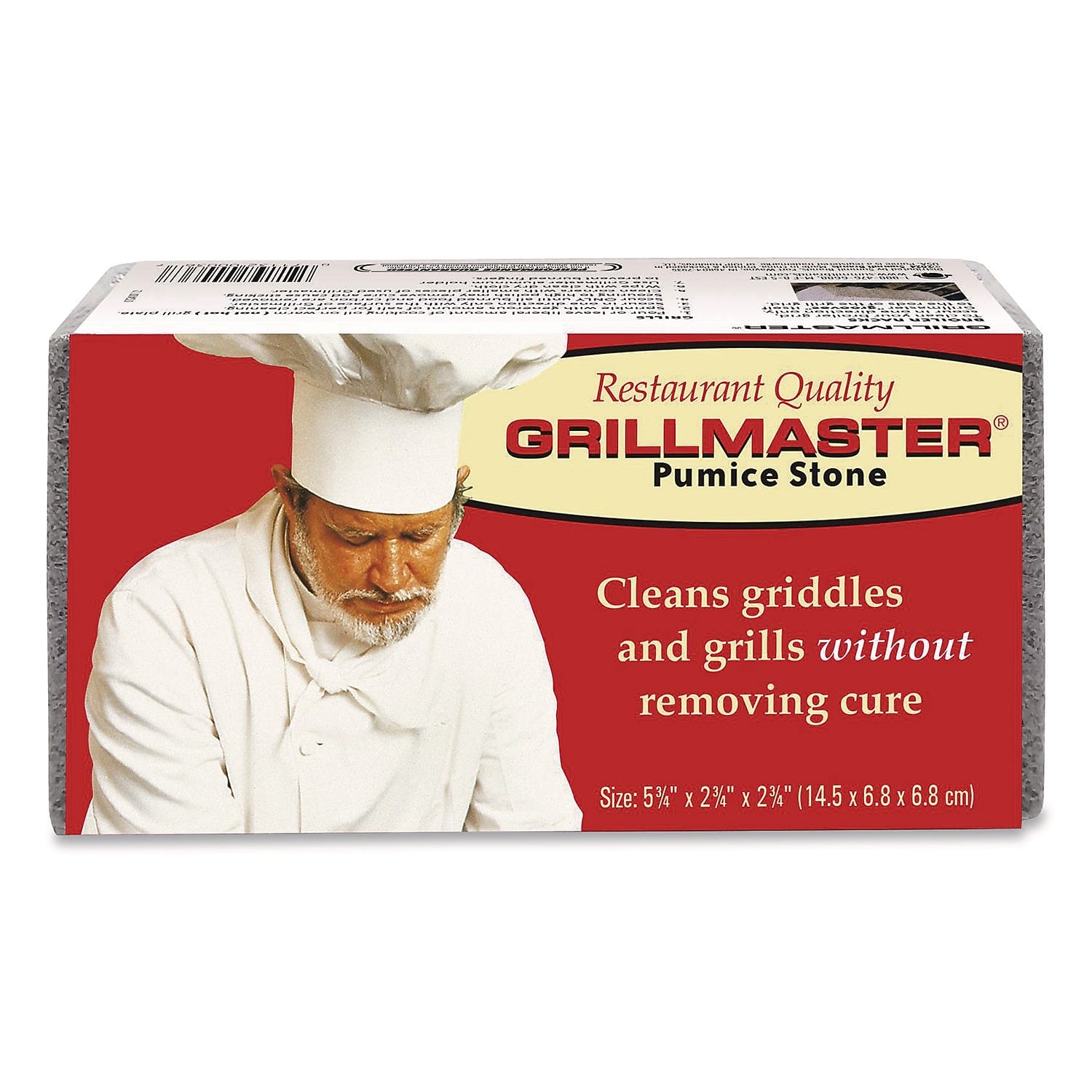 Pumie Grillmaster Griddle and Grill Cleaning Brick, 5.75" x 2.75", Gray, 12/Carton (GM-36Q)