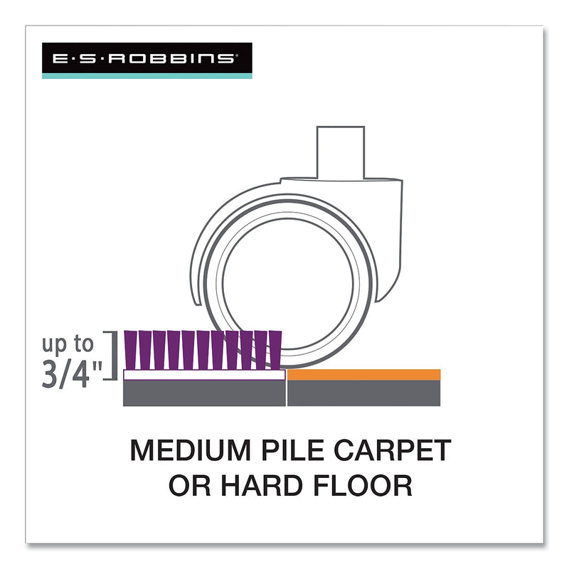 ES Robbins Floor+Mate Carpet & Hard Floor Chair Mat, 46" x 48", Designed for Medium-Pile Carpet, Clear (ESR121442)