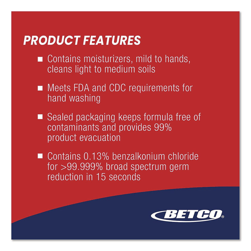 Betco Antibacterial Foaming Hand Soap, Fresh Scent, 1 Gal., 4/Carton (7510400)