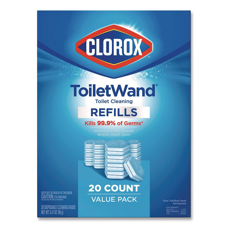 Clorox ToiletWand Disinfecting Toilet Bowl Cleaner Refill, 20/Pack, 4 Pack/Carton (31049)
