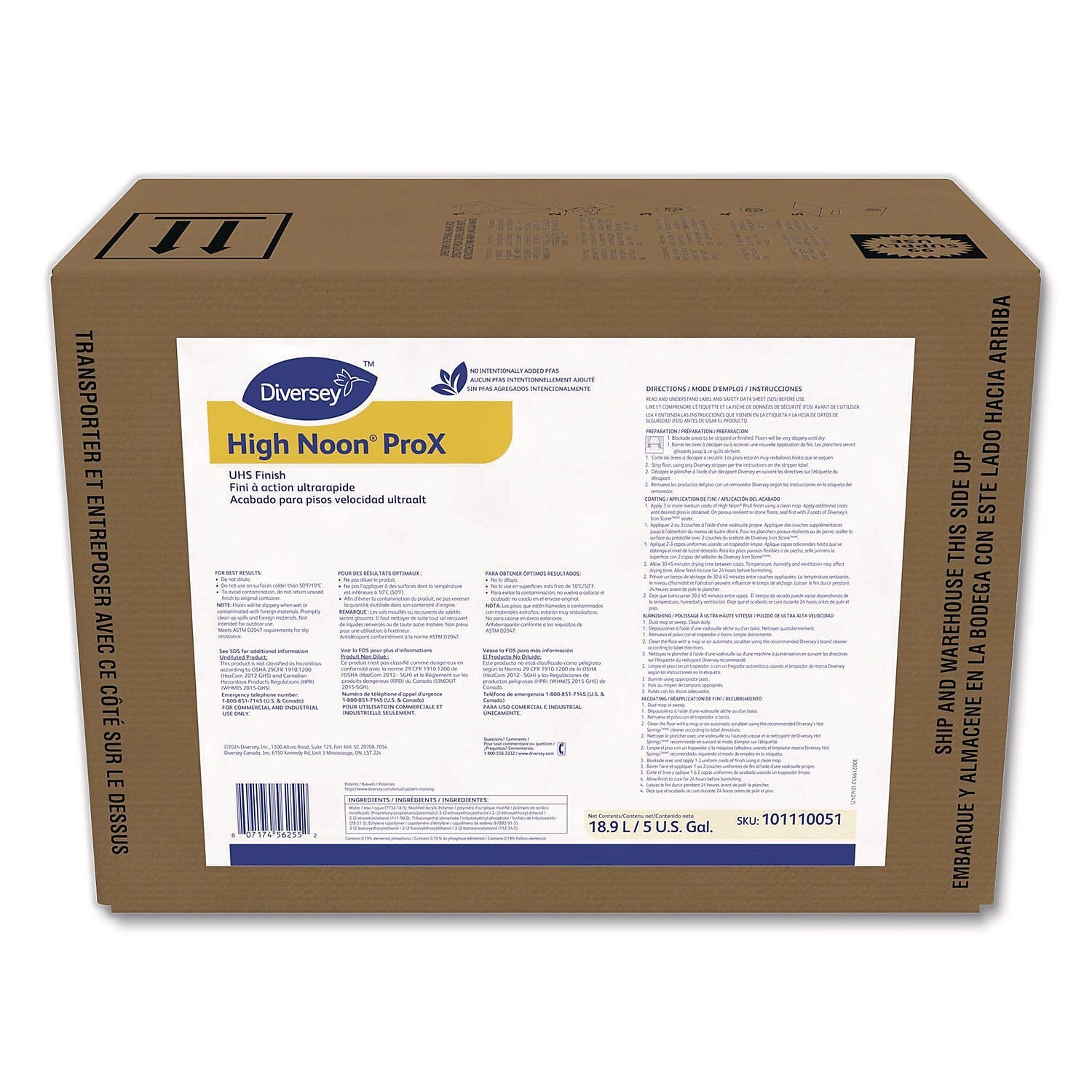 Diversey High Noon ProX UHS Floor Finish, 5 Gal. (101110051)