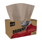 Brawny Professional Paper All Purpose Cleaning Wipers, 10.25" x 9", Brown, 250 Wipers/Box, 24 Boxes/Carton (29246)