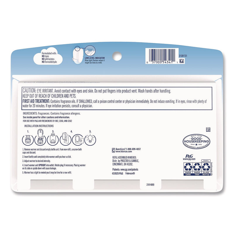 Febreze PLUG Air Freshener Refill, Gain Scent, 2.63 oz., 3/Pack, 6 Packs/Carton (80781111)
