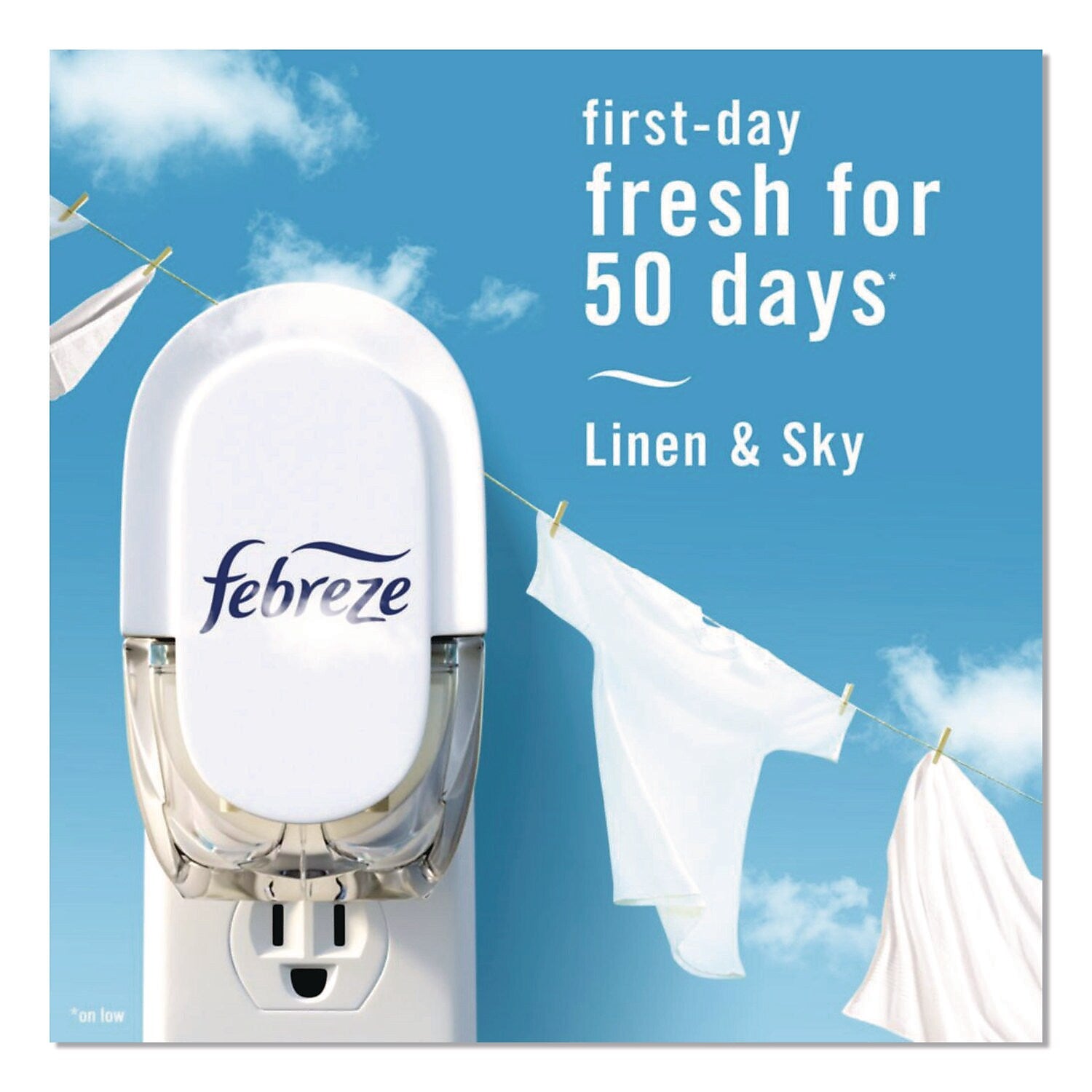 Febreze PLUG Air Freshener Refill, Linen & Sky Scent, 2.63 oz., 3/Pack, 6 Packs/Carton (80781115)