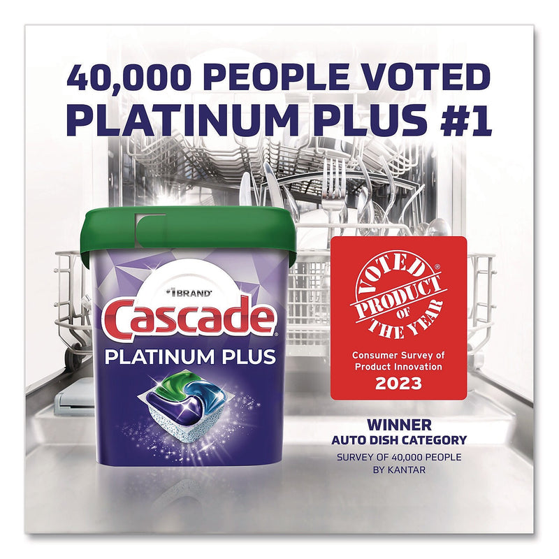 Cascade Platinum Plus ActionPacs Dishwashing Detergent Pacs, Fresh Scent, 47 Pacs/Tub, 3 Tubs/Carton (80798635)