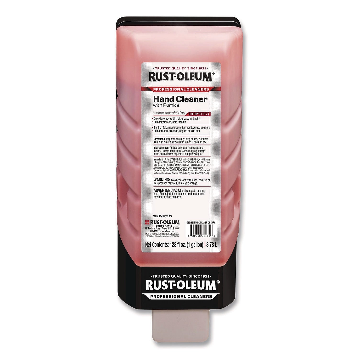 Rust-Oleum Professional Liquid Hand Soap with Pumice, Cherry Scent, 1 Gal., 4/Carton (383463)