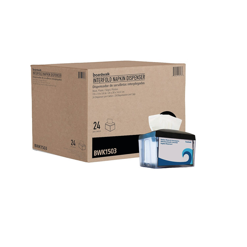 Boardwalk Tabletop Interfold Napkin Dispenser, Black (BWK1503)