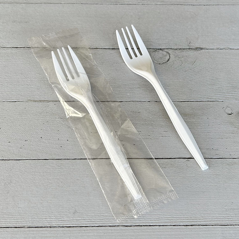 Boardwalk Individually Wrapped Polypropylene Forks, Medium-Weight, White, 1,000 Pieces/Carton (BWKFORKMWPPIW)