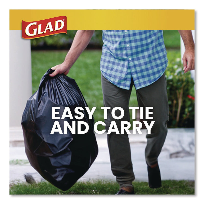 Glad 30 Gallon Quick-Tie Kitchen Trash Bag, Black, 120 Total Bags (00079)