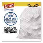 Glad ForceFlex 13 Gallon Drawstring Tall Kitchen Trash Bag, Fresh Clean Scent, Gray, 330 Total Bags (78563)