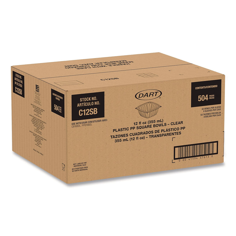 Dart Plastic Bowl, 12 oz., Clear, 504/Carton (C12SB)