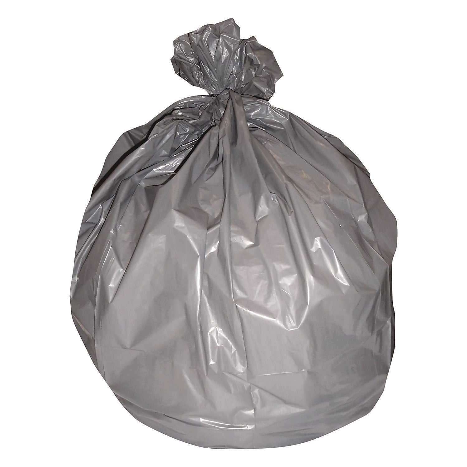 Heritage 40-45 Gallon Trash Bag, 40" x 46", Low Density, 1.1 mil, Gray, 125 Total Bags (H8046SG)
