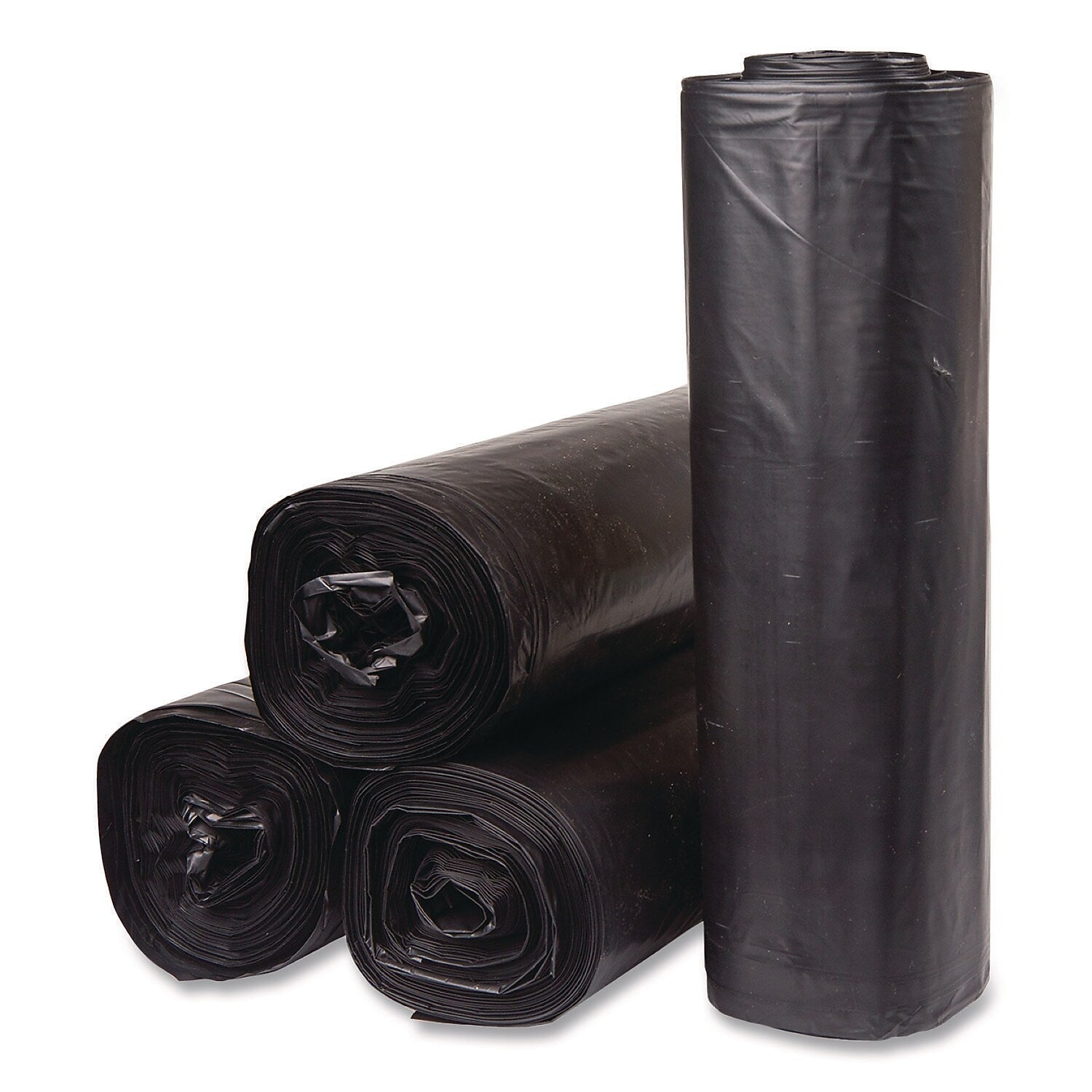 Inteplast Group 40-45 Gallon Trash Bag, 40" x 46", Low Density, 1.5 mil, Black, 100 Total Bags (SL4046150K)