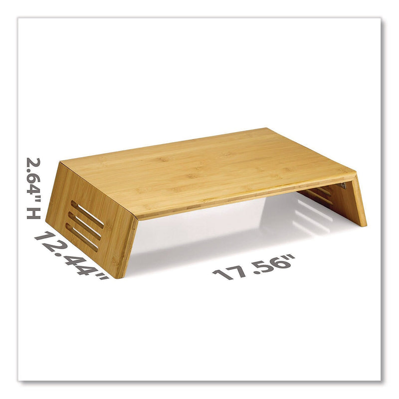 Officemate Bamboo Monitor Stand, Up to 15" Monitor, Brown (OIC71008)