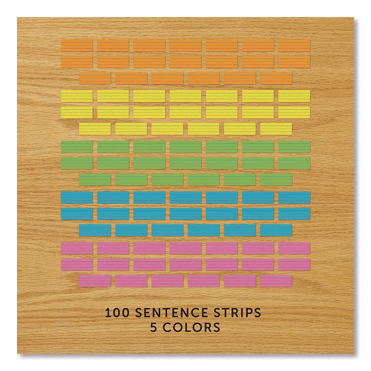 Astrobrights Word Strips 3" x 8", Assorted Colors, 100/Pack (WAU9104001)