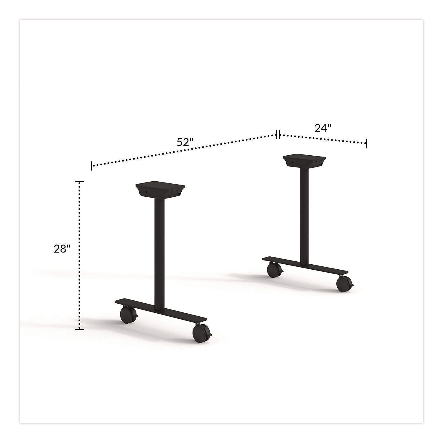 Alera Seville 28"H Training Table Base, Metal, With Wheels, Black (AENNNK-MPTF22)