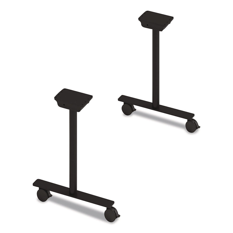 Alera Seville 28"H Training Table Base, Metal, With Wheels, Black (AENNNK-MPTF22)