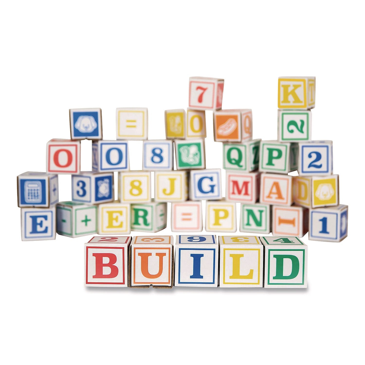 Bankers Box At Play 123 ABC Learning Blocks, Assorted Colors, 50/Pack (100016408)